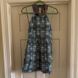 RACHEL Rachel Roy Green and White Halter Mini Dress